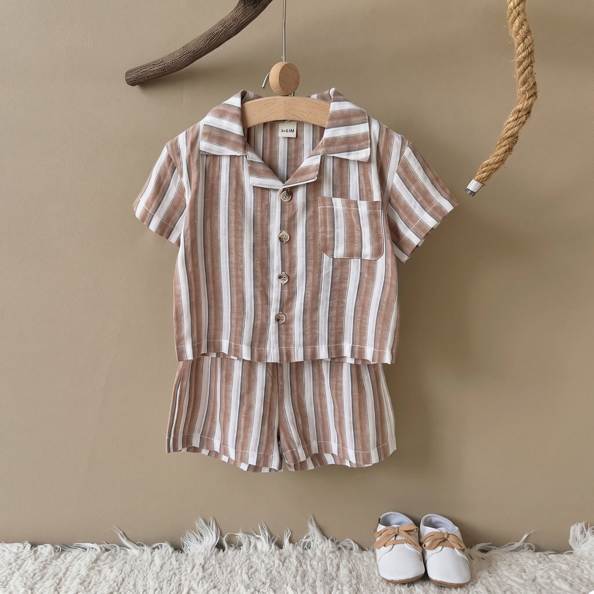 Ensemble enfant 11 (Rayures beige)